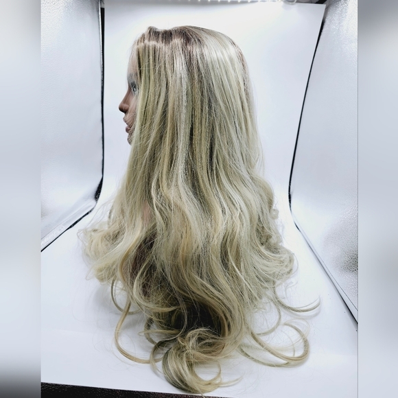 Uniwigs Sunflower Blonde Olive Long Natural Wave Synthetic Lace Front Wig - Picture 6 of 10